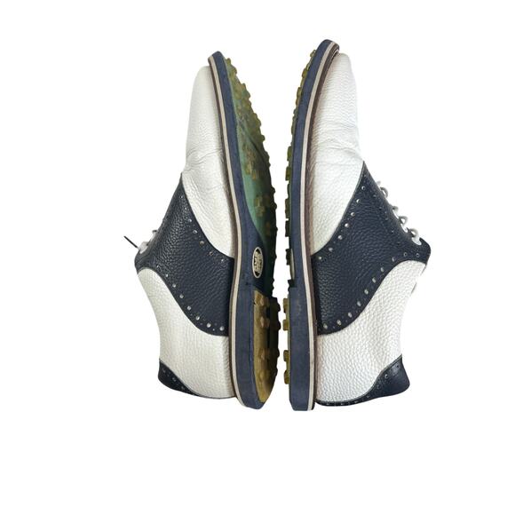 G/FORE Men's Saddle Gallivanter Golf Shoes Size 13 White & Navy Preppy - Picture 6 of 8